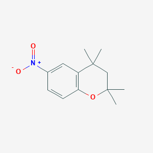 molecular formula C13H17NO3 B15158475 2H-1-Benzopyran, 3,4-dihydro-2,2,4,4-tetramethyl-6-nitro- CAS No. 652992-14-8