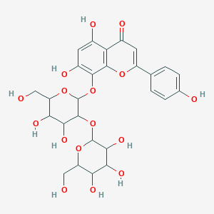 8-{[4,5-Dihydroxy-6-(hydroxymethyl)-3-{[3,4,5-trihydroxy-6-(hydroxymethyl)oxan-2-yl]oxy}oxan-2-yl]oxy}-5,7-dihydroxy-2-(4-hydroxyphenyl)chromen-4-one