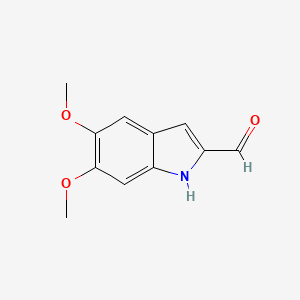 molecular formula C11H11NO3 B15158515 5,6-Dimethoxy-1H-indole-2-carbaldehyde 