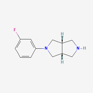 molecular formula C12H15FN2 B15158554 (3aR,6aS)-5-(3-fluorophenyl)-2,3,3a,4,6,6a-hexahydro-1H-pyrrolo[3,4-c]pyrrole 