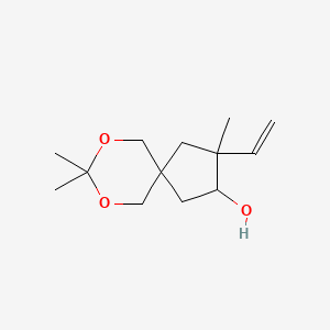 molecular formula C13H22O3 B15158555 3-Ethenyl-3,8,8-trimethyl-7,9-dioxaspiro[4.5]decan-2-ol CAS No. 656835-10-8