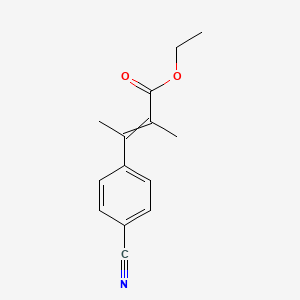 molecular formula C14H15NO2 B15158561 Ethyl 3-(4-cyanophenyl)-2-methylbut-2-enoate CAS No. 652998-69-1