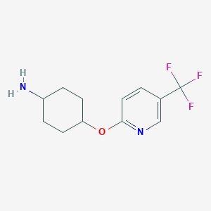 molecular formula C12H15F3N2O B15158597 (4-{[5-(Trifluoromethyl)pyridin-2-yl]oxy}cyclohexyl)amine CAS No. 676560-28-4