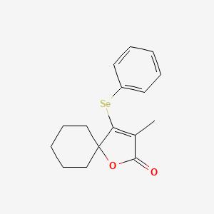 molecular formula C16H18O2Se B15158623 1-Oxaspiro[4.5]dec-3-en-2-one, 3-methyl-4-(phenylseleno)- CAS No. 683805-59-6