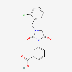 molecular formula C17H13ClN2O4 B15158640 Benzoic acid, 3-[3-[(2-chlorophenyl)methyl]-2,5-dioxo-1-imidazolidinyl]- CAS No. 651748-46-8