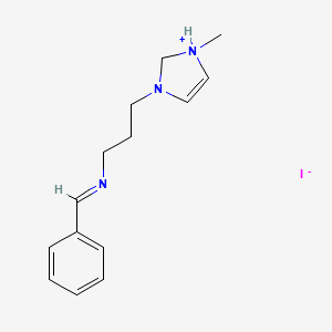 molecular formula C14H20IN3 B15158641 3-{3-[(E)-Benzylideneamino]propyl}-1-methyl-2,3-dihydro-1H-imidazol-1-ium iodide CAS No. 820220-11-9