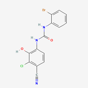 molecular formula C14H9BrClN3O2 B15158666 1-(2-Bromo-phenyl)-3-(3-chloro-4-cyano-2-hydroxy-phenyl)-urea CAS No. 676124-39-3