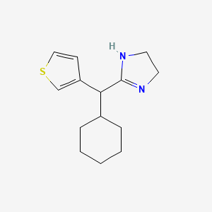 molecular formula C14H20N2S B15158673 1H-Imidazole, 2-(cyclohexyl-3-thienylmethyl)-4,5-dihydro- CAS No. 681821-53-4