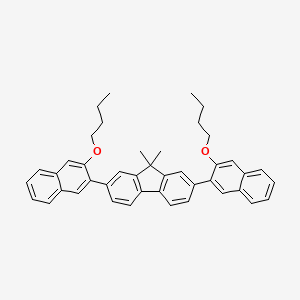 molecular formula C43H42O2 B15158761 2,7-Bis(3-butoxynaphthalen-2-YL)-9,9-dimethyl-9H-fluorene CAS No. 653599-43-0