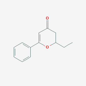 molecular formula C13H14O2 B15158852 2-Ethyl-6-phenyl-2,3-dihydro-4H-pyran-4-one CAS No. 651738-92-0