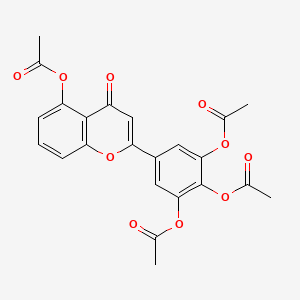 molecular formula C23H18O10 B15158857 5-[5-(Acetyloxy)-4-oxo-4H-1-benzopyran-2-yl]benzene-1,2,3-triyl triacetate CAS No. 744209-79-8