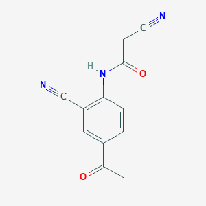 molecular formula C12H9N3O2 B15158877 Acetamide, N-(4-acetyl-2-cyanophenyl)-2-cyano- CAS No. 821009-96-5