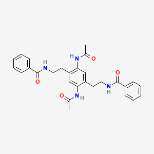 molecular formula C28H30N4O4 B15158923 Benzamide, N,N'-[[2,5-bis(acetylamino)-1,4-phenylene]di-2,1-ethanediyl]bis- CAS No. 681465-86-1