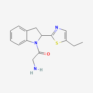 molecular formula C15H17N3OS B15158940 2-Amino-1-[2-(5-ethyl-1,3-thiazol-2-yl)-2,3-dihydro-1H-indol-1-yl]ethan-1-one CAS No. 656257-33-9