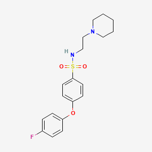 molecular formula C19H23FN2O3S B15158990 4-(4-Fluorophenoxy)-N-[2-(piperidin-1-yl)ethyl]benzene-1-sulfonamide CAS No. 819076-79-4