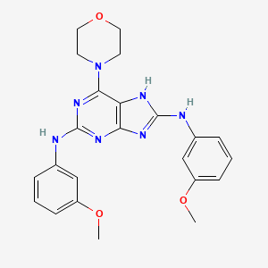 molecular formula C23H25N7O3 B15159005 1H-Purine-2,8-diamine, N,N'-bis(3-methoxyphenyl)-6-(4-morpholinyl)- CAS No. 682337-48-0