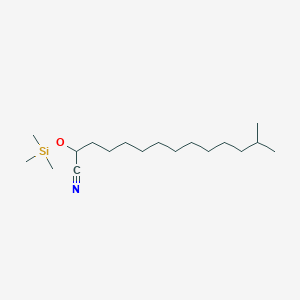 molecular formula C18H37NOSi B15159038 13-Methyl-2-[(trimethylsilyl)oxy]tetradecanenitrile CAS No. 671756-90-4