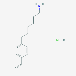 molecular formula C14H22ClN B15159243 6-(4-Ethenylphenyl)hexan-1-amine--hydrogen chloride (1/1) CAS No. 820973-59-9