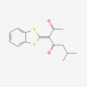 molecular formula C15H16O2S2 B15159254 3-(2H-1,3-Benzodithiol-2-ylidene)-6-methylheptane-2,4-dione CAS No. 657411-05-7