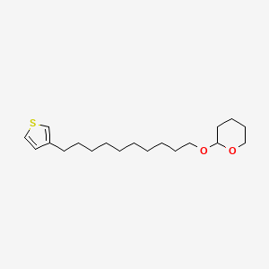 molecular formula C19H32O2S B15159309 2-{[10-(Thiophen-3-YL)decyl]oxy}oxane CAS No. 821781-12-8