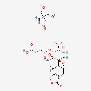 molecular formula C28H39NO12 B1515943 2-Amino-2-(hydroxymethyl)propane-1,3-diol;4-[[(1S,2R,4R,5S,7S,8R,9R,11S,13S)-1-methyl-17-oxo-7-propan-2-yl-3,6,10,16-tetraoxaheptacyclo[11.7.0.02,4.02,9.05,7.09,11.014,18]icos-14(18)-en-8-yl]oxy]-4-oxobutanoic acid 