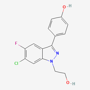 1H-Indazole-1-ethanol, 6-chloro-5-fluoro-3-(4-hydroxyphenyl)-