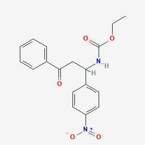 Carbamic acid, [1-(4-nitrophenyl)-3-oxo-3-phenylpropyl]-, ethyl ester