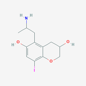 2H-1-Benzopyran-3,6-diol, 5-(2-aminopropyl)-3,4-dihydro-8-iodo-