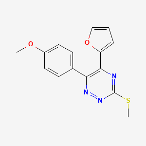 1,2,4-Triazine, 5-(2-furanyl)-6-(4-methoxyphenyl)-3-(methylthio)-