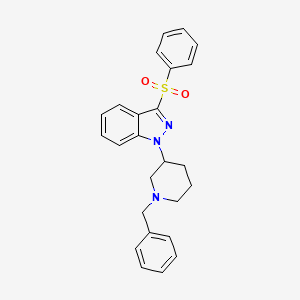 1H-Indazole, 1-[1-(phenylmethyl)-3-piperidinyl]-3-(phenylsulfonyl)-