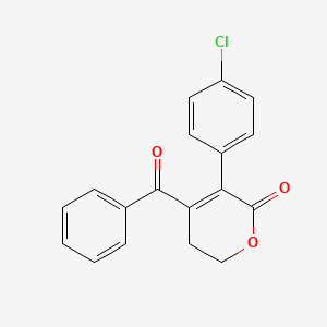 2H-Pyran-2-one, 4-benzoyl-3-(4-chlorophenyl)-5,6-dihydro-