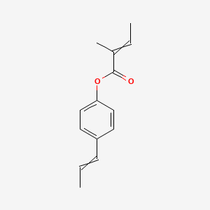 2-Butenoic acid, 2-methyl-, 4-(1-propenyl)phenyl ester, (2E)-