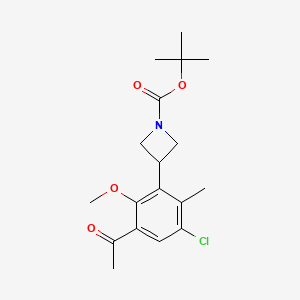 molecular formula C18H24ClNO4 B1516051 tert-Butyl 3-(3-acetyl-5-chloro-2-methoxy-6-methylphenyl)azetidine-1-carboxylate 