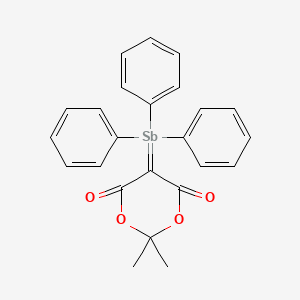 molecular formula C24H21O4Sb B15160580 2,2-Dimethyl-5-(triphenyl-lambda~5~-stibanylidene)-1,3-dioxane-4,6-dione CAS No. 666263-51-0