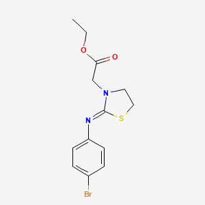 molecular formula C13H15BrN2O2S B15160588 Ethyl {(2Z)-2-[(4-bromophenyl)imino]-1,3-thiazolidin-3-yl}acetate CAS No. 828914-17-6