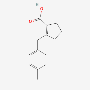 molecular formula C14H16O2 B15160643 2-[(4-Methylphenyl)methyl]cyclopent-1-ene-1-carboxylic acid CAS No. 785814-42-8