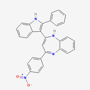 4-(4-Nitrophenyl)-2-(2-phenyl-3H-indol-3-ylidene)-2,5-dihydro-1H-1,5-benzodiazepine