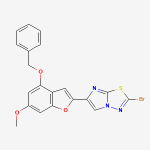 molecular formula C20H14BrN3O3S B1516088 6-(4-(Benzyloxy)-6-methoxybenzofuran-2-yl)-2-bromoimidazo[2,1-b][1,3,4]thiadiazole 
