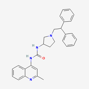 Urea, N-[1-(2,2-diphenylethyl)-3-pyrrolidinyl]-N'-(2-methyl-4-quinolinyl)-