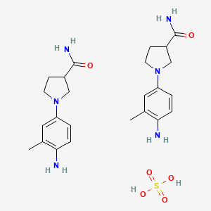 1-(4-Amino-3-methylphenyl)pyrrolidine-3-carboxamide;sulfuric acid