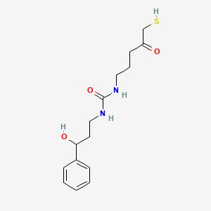 N-(3-Hydroxy-3-phenylpropyl)-N'-(4-oxo-5-sulfanylpentyl)urea