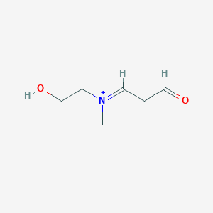 molecular formula C6H12NO2+ B15161397 (1E)-N-(2-Hydroxyethyl)-N-methyl-3-oxopropan-1-iminium CAS No. 143304-25-0