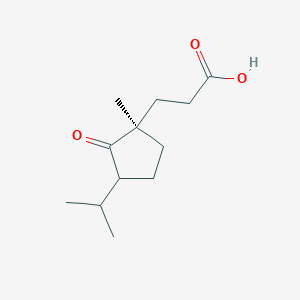 Cyclopentanepropanoic acid, 1-methyl-3-(1-methylethyl)-2-oxo-, (1R)-