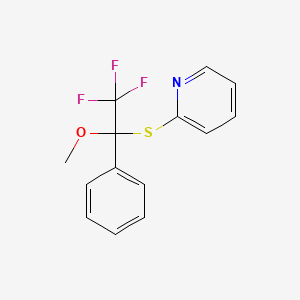 molecular formula C14H12F3NOS B15161642 2-[(2,2,2-Trifluoro-1-methoxy-1-phenylethyl)sulfanyl]pyridine CAS No. 832133-25-2