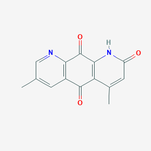 molecular formula C14H10N2O3 B15161806 Pyrido[3,2-g]quinoline-2,5,10(1H)-trione, 4,7-dimethyl- CAS No. 143726-24-3