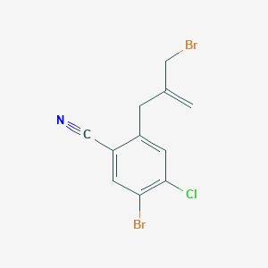 5-Bromo-2-[2-(bromomethyl)prop-2-en-1-yl]-4-chlorobenzonitrile