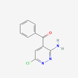 molecular formula C11H8ClN3O B15162020 Methanone, (3-amino-6-chloro-4-pyridazinyl)phenyl- CAS No. 145355-23-3