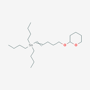 molecular formula C22H44O2Sn B15162075 Tributyl{5-[(oxan-2-yl)oxy]pent-1-en-1-yl}stannane CAS No. 158734-39-5