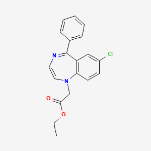 molecular formula C19H17ClN2O2 B15162168 Ethyl (7-chloro-5-phenyl-1H-1,4-benzodiazepin-1-yl)acetate CAS No. 143488-41-9