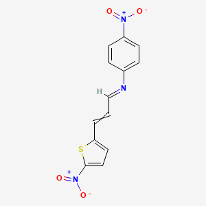 (1E)-N-(4-Nitrophenyl)-3-(5-nitrothiophen-2-yl)prop-2-en-1-imine